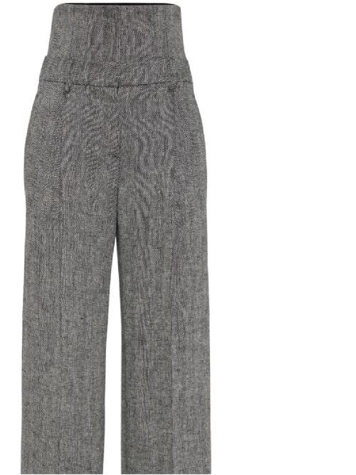 Black/grey linen/flax woman pants Brunello Cucinelli | MH568P8529C002